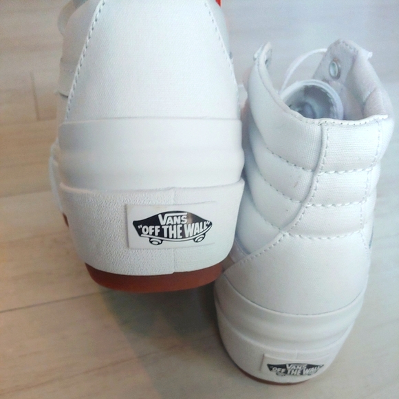 VANS NEW Sk8-Hi Canvas Stacked Platform Shoes - Picture 8 of 13